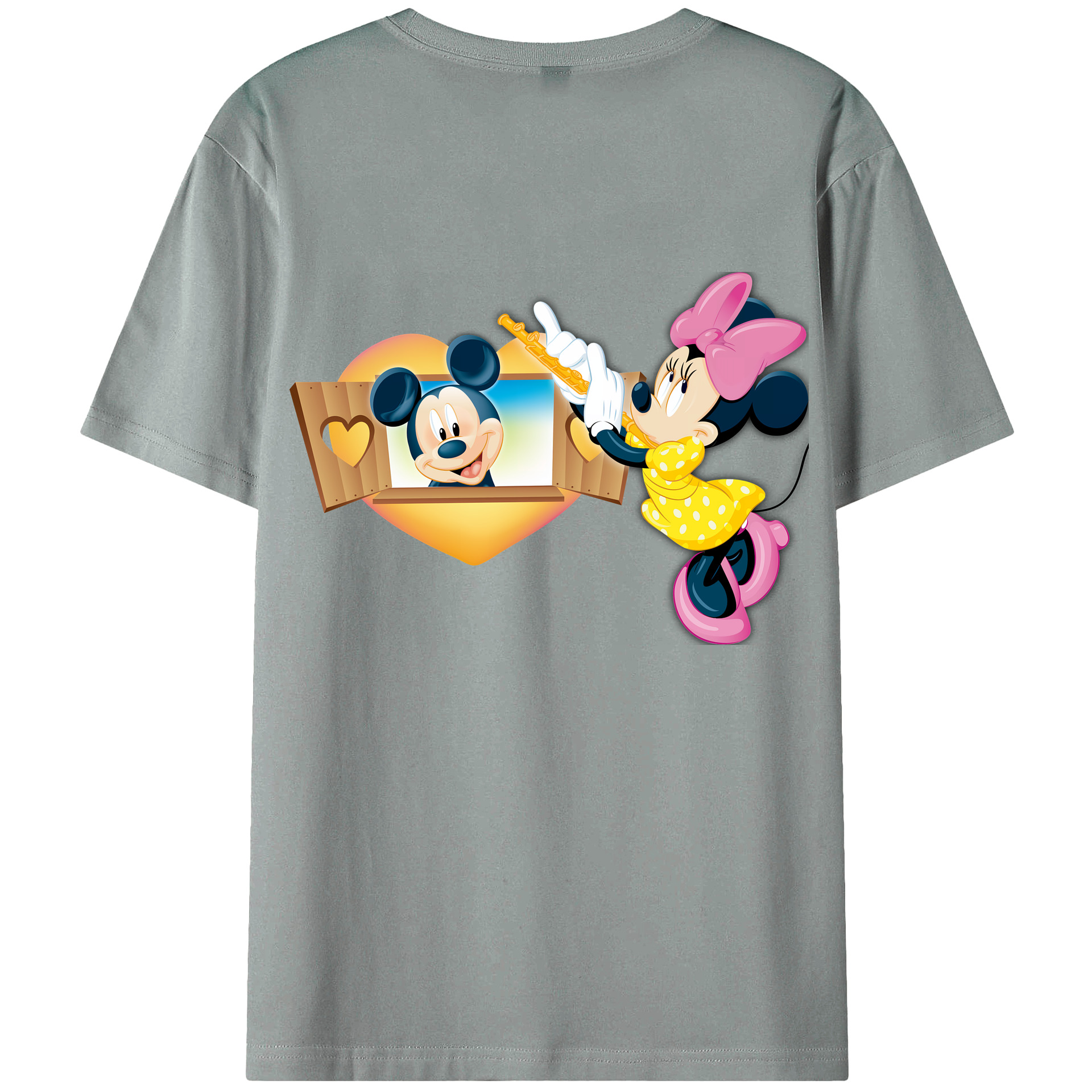 （画像用） ミッキーマウス Mickey Mouse 綿100％ メンズ半袖Tシャツ（バックプリント） 通気性